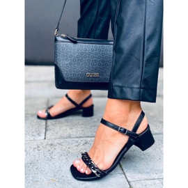 Sandali con tacco basso Daphne Black nero 1