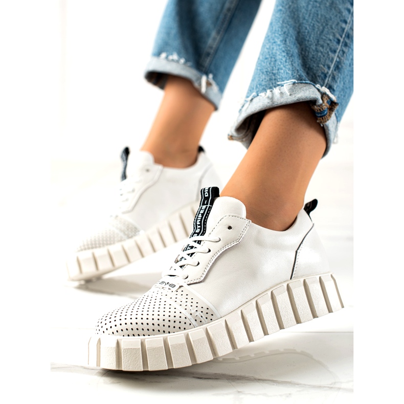 ARTIKER Scarpe di pelle bianche di moda bianca 1