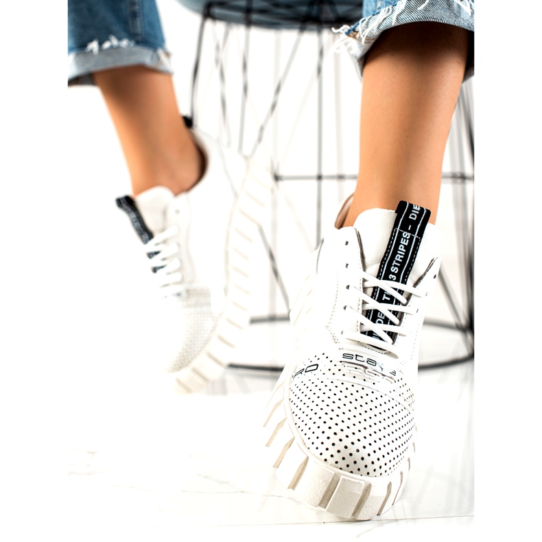 ARTIKER Scarpe di pelle bianche di moda bianco 2