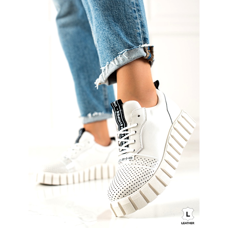 ARTIKER Scarpe di pelle bianche di moda bianco 3