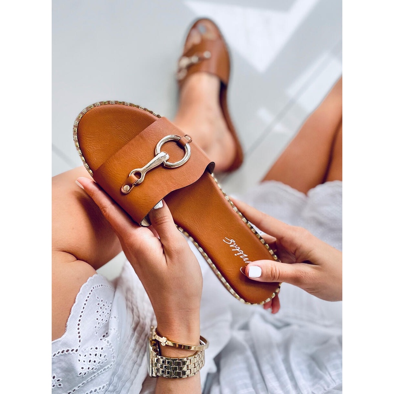 Ciabatte da donna Kettle Camel marrone 2