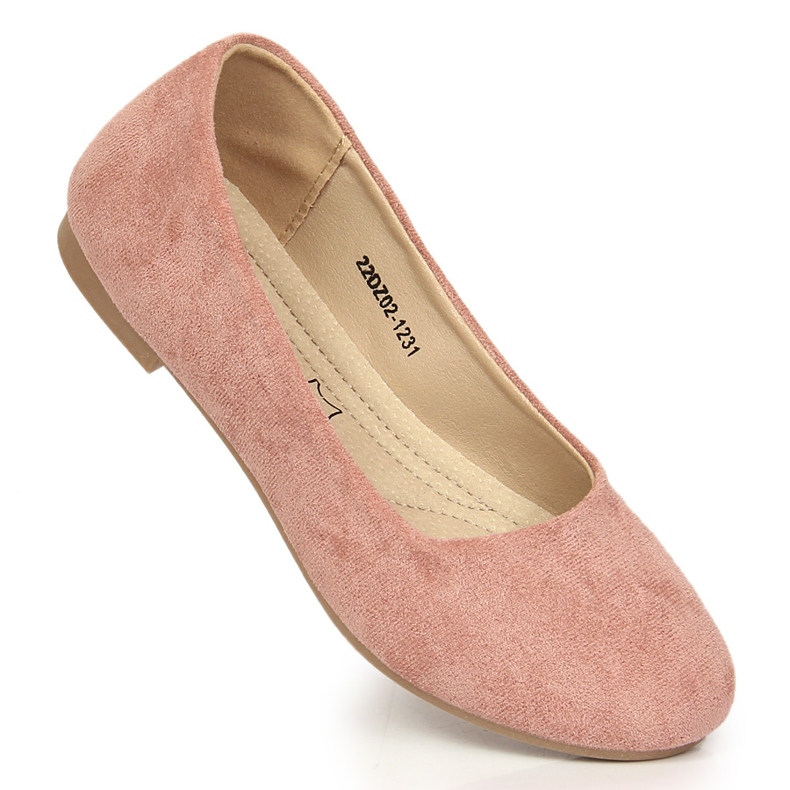 Ballerine da bambina in eco camoscio rosa eVento 1