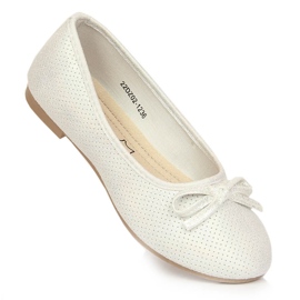 Ballerine da bambina con fiocco bianco eVento bianca multicolore 1