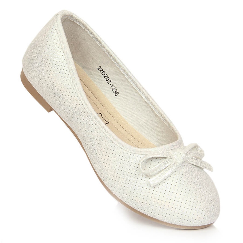 Ballerine da bambina con fiocco bianco eVento bianca multicolore 1