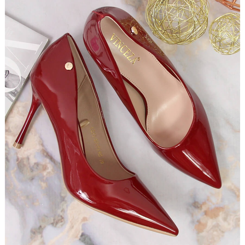Décolleté a spillo laccate rosso Vinceza 2