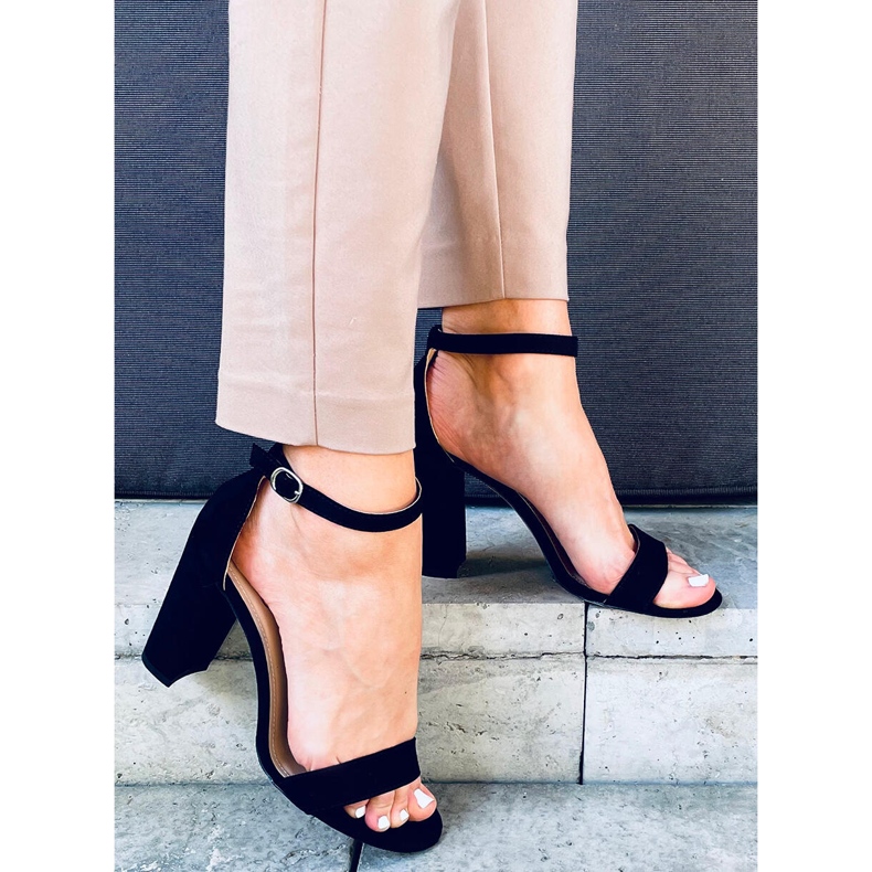 Sandali con tacco alto di Ariel Black Suede nero 2