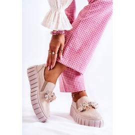 PA2 Sneakers Slip-On Da Donna In Pelle Con Decoro Mirana Beige 2