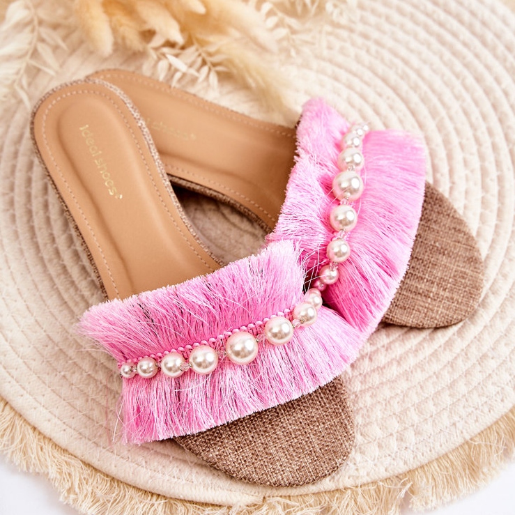 PG2 Ciabatte Da Donna Con Cinturino Decorativo Ramisa Rosa beige 2