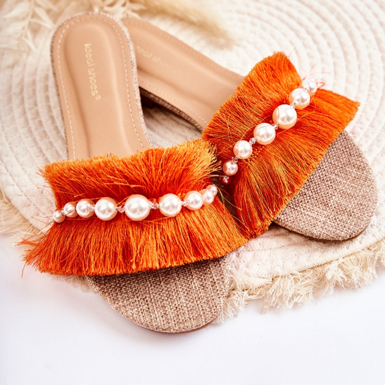 PG2 Ciabatte Da Donna Con Cintura Decorativa Ramisa Arancio arancia 1