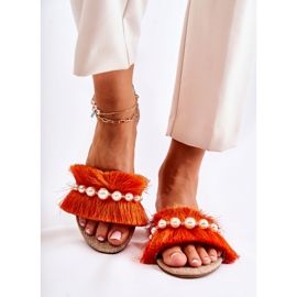 PG2 Ciabatte Da Donna Con Cintura Decorativa Ramisa Arancio arancia 2