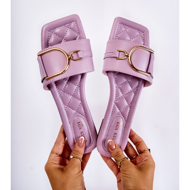 Ciabatte Classiche Da Donna In Pelle Con Decorazione Viola Shilla 2
