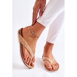 WJ2 Infradito da donna in gomma Beige Torri 1