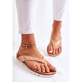 WJ2 Infradito da donna in gomma Beige Torri 2