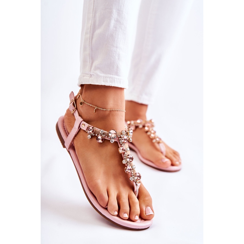 WS1 Comodi sandali infradito da donna con ornamenti rosa Briven 2