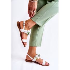 WS1 Sandali alla moda con perline bianche di Hally bianco 2