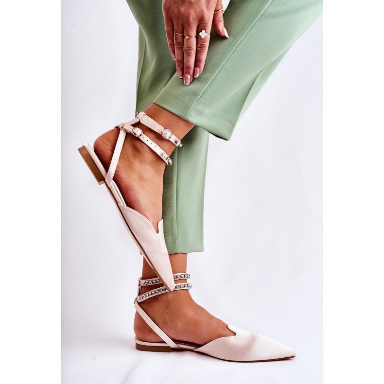 WS1 Sandali Da Donna Con Punta In Beige Amisha 2