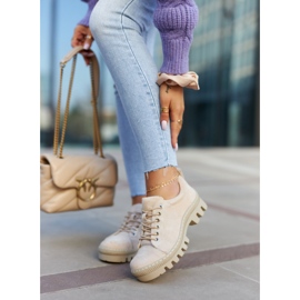 S.Barski Scarpe Stringate da Donna in Pelle Scamosciata, Beige 1