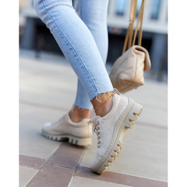 S.Barski Scarpe Stringate da Donna in Pelle Scamosciata, Beige 2
