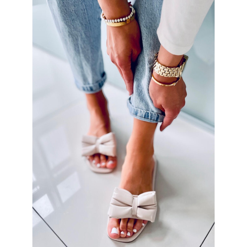 Ciabatte Mili Beige con fiocco 1