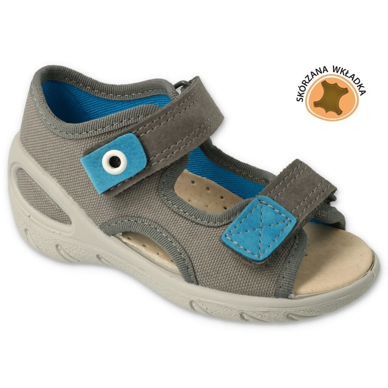 Befado scarpe per bambini pu 065P166 blu grigio 4