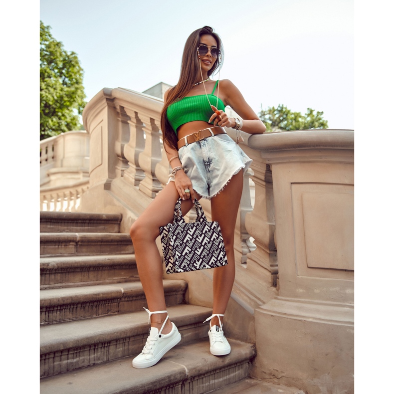 Sneakers da donna in pelle con la scritta Big Star EE274316 White bianco 1