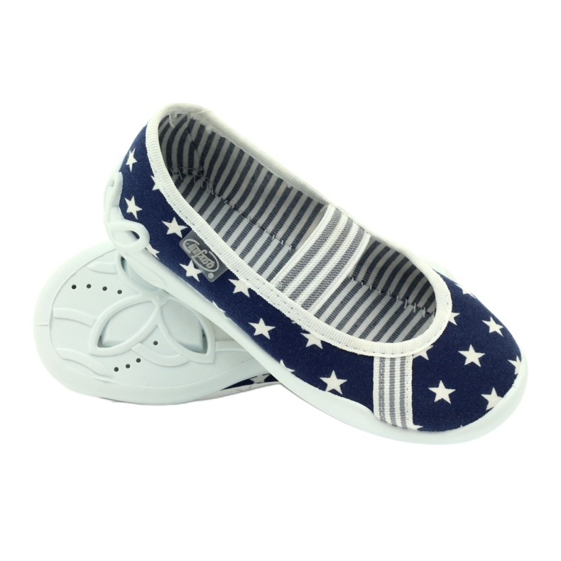 Scarpe per bambini Befado 193Y065 bianca blu navy grigio 4
