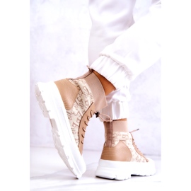 FW1 Sneakers alla moda Calzino alto Beige Collin 4