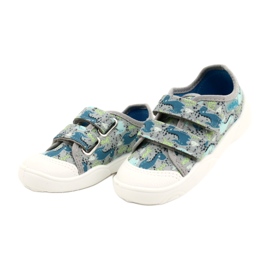 Scarpe da bambino Befado 907P156 Dino blu grigio verde 2