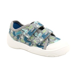 Scarpe da bambino Befado 907P156 Dino blu grigio verde 1