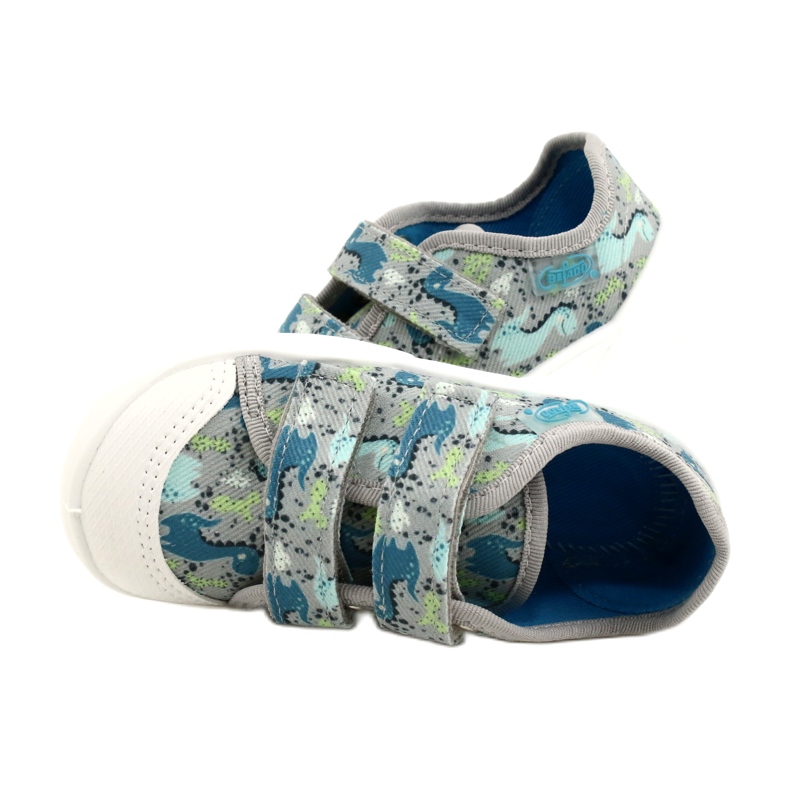Scarpe da bambino Befado 907P156 Dino blu grigio verde 4
