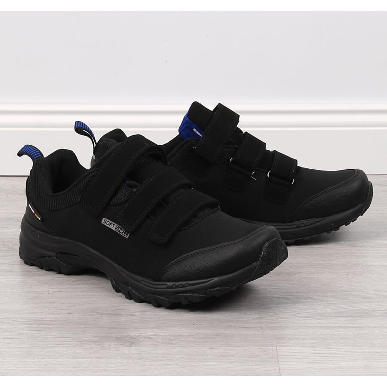 Scarpe da trekking impermeabili nere American Club chiusura strappo nero 1