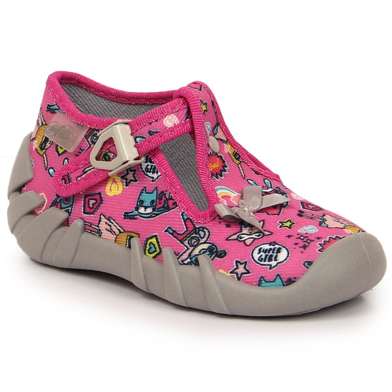 Ciabatte da bambina con chiusura Befado rosa 2