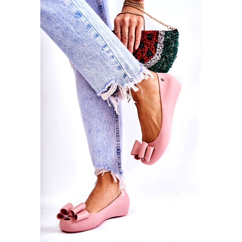 PH1 Ballerine in gomma da donna con fiocco rosa 3