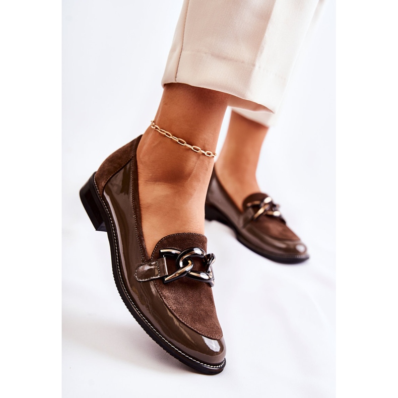 Mocassini Classici Con Catena Laura Messi 2531 Marrone 1