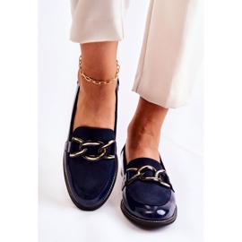 Mocassini Classici Con Catena Laura Messi 2531 Blu Navy 1