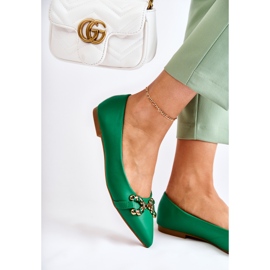 WS1 Ballerine Da Donna In Spitz Con Decorazione Carlos Verde 1