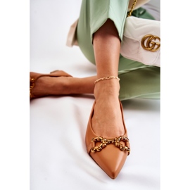WS1 Ballerine Da Donna In Spitz Con Decorazione Camel Carlos marrone 1