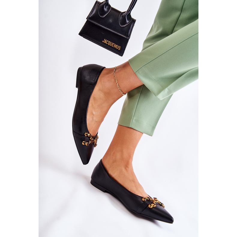 WS1 Ballerine Da Donna In Spitz Con Ornamento Carlos Nero 2