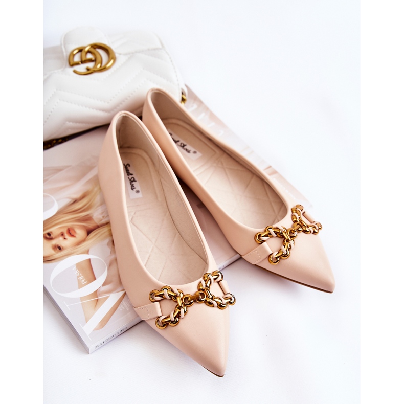 WS1 Ballerine Da Donna In Spitz Con Ornamento Carlos Beige 1