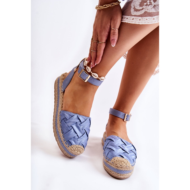 WS1 Sandali Espadrillas Da Donna Sulla Piattaforma Blue Susane 1