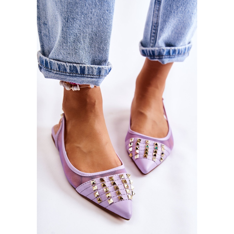 Ballerine da donna con borchie Violet Kinley viola 2
