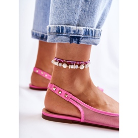 WS1 Ballerine da donna con borchie rosa Kinley 2