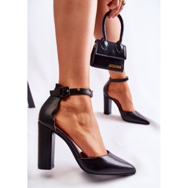 WS1 Décolleté In Pelle Su Un Tacco Alto Nero Salira 2