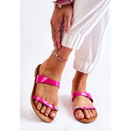 WS1 Infradito da donna laccati fucsia Jimena rosa 2