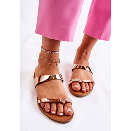 WS1 Infradito da donna laccate Pink Gold Jimena d'oro 2