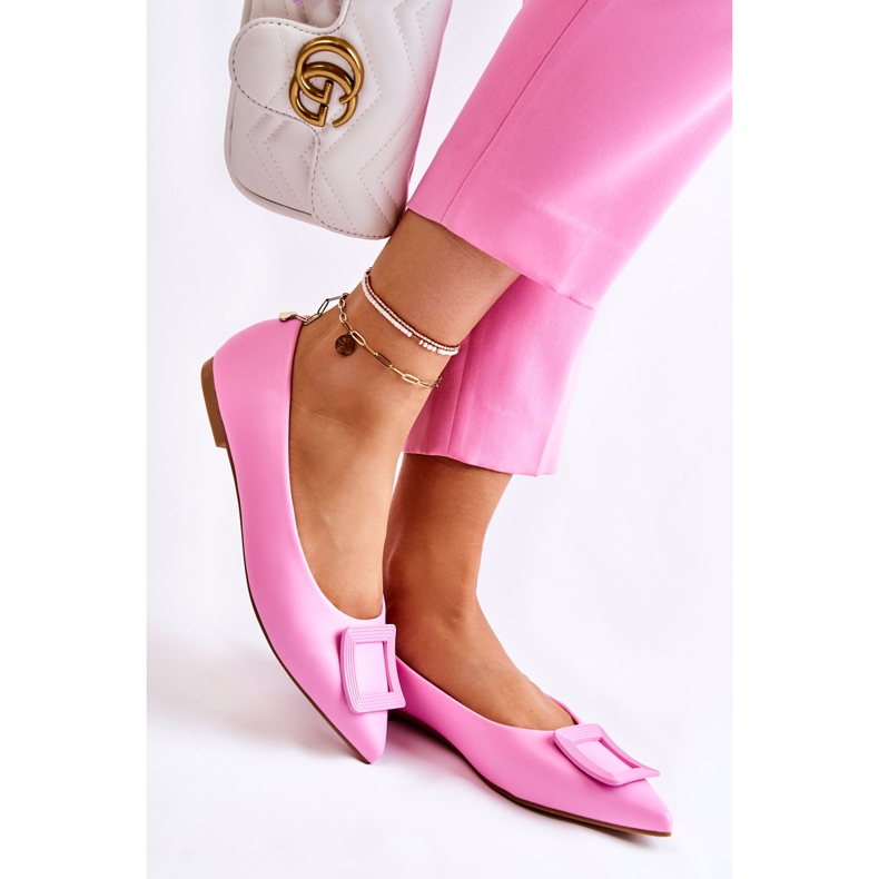 WS1 Ballerine in pelle con ornamento rosa Simone Spitz 2