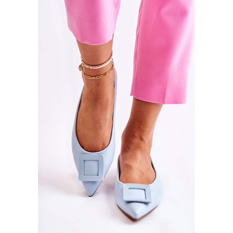 WS1 Ballerine in pelle con ornamento blu Simone Spitz 1