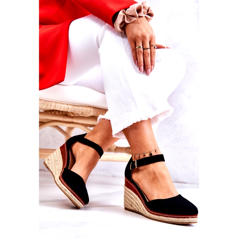 PS1 Espadrillas Nere Da Donna Con Zeppe Tamarill nero 4