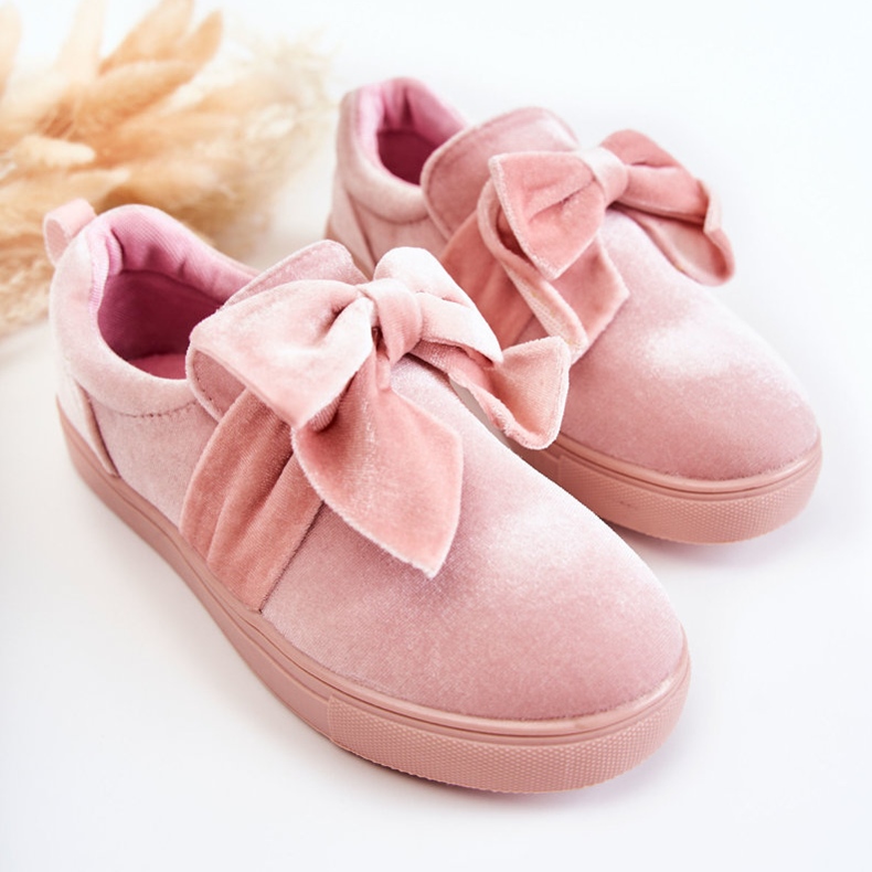 PA1 Sneakers Da Bambino Slip-On Con Fiocco Rosa Timma 1