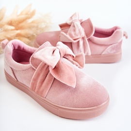 PA1 Sneakers Da Bambino Slip-On Con Fiocco Rosa Timma 2
